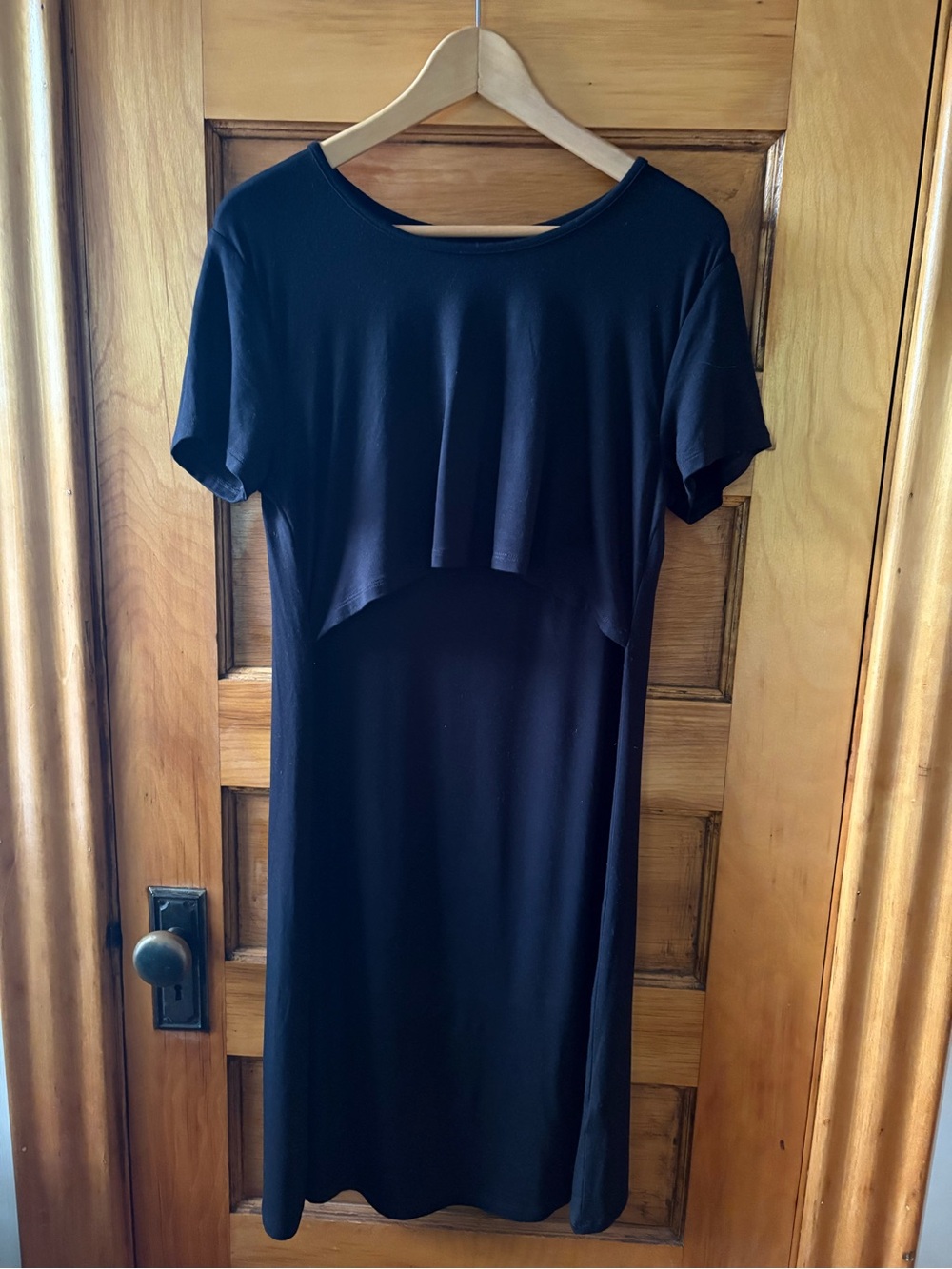 Quince Black Maternity/Nursing Short Sleeve
Dress